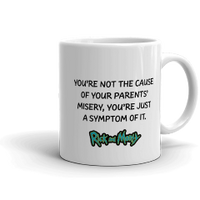 Rick and Morty Symptom of Misery White Mug