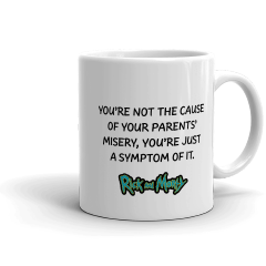 Rick and Morty Symptom of Misery White Mug