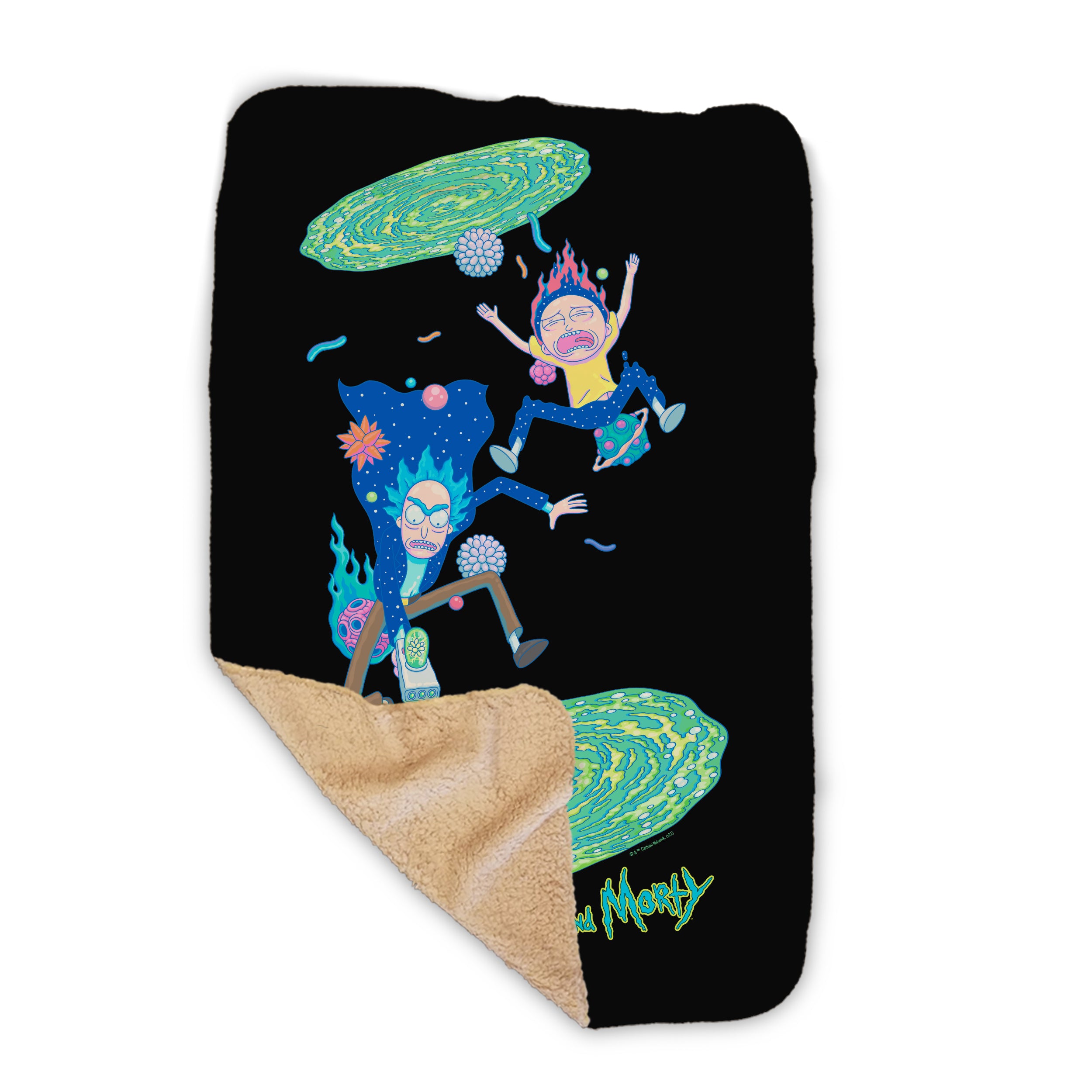 Rick and Morty Portal Jump Fleece Blanket