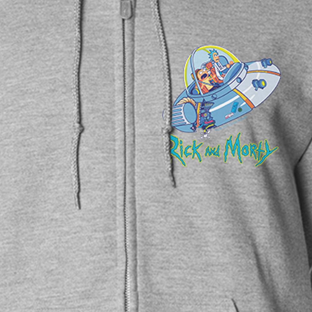 Rick and Morty Space Cruiser Fleece Zip-Up Hooded Sweatshirt