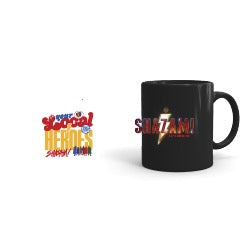 Shazam! Support your local heros Black Mug