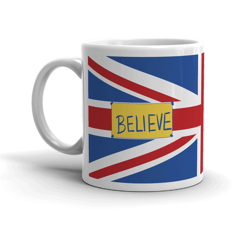 Ted Lasso Believe Union Jack White Mug