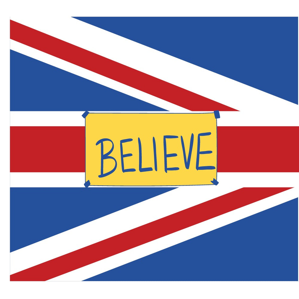 Ted Lasso Believe Union Jack White Mug