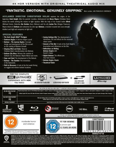 Batman Begins [2005] (4K Ultra HD + Blu-ray)