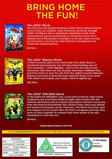 LEGO: 3 Film Collection: [LEGO Movie/LEGO Batman Movie/LEGO Ninjago Movie] (DVD)