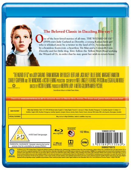 The Wizard Of Oz [75th Anniversary Edition] [Blu-ray] [1939]